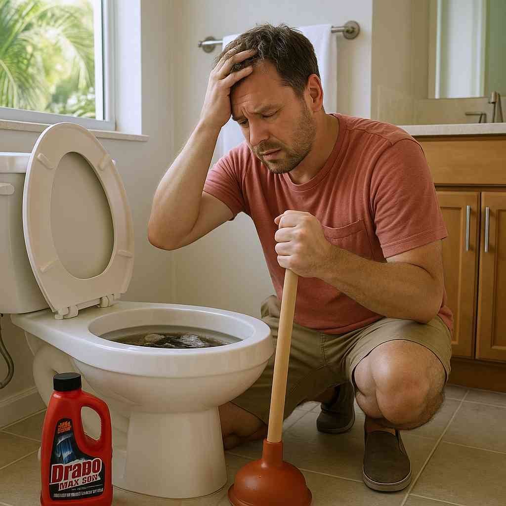florida homeowner dealing with recurring toilet clogging