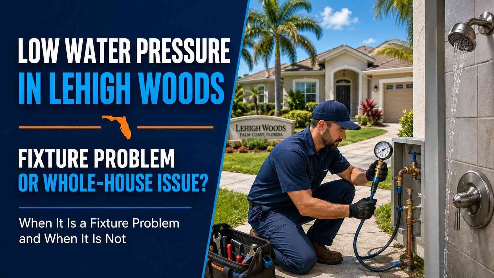 causes and solutions for low water pressure in Lehigh Woods Palm Coast