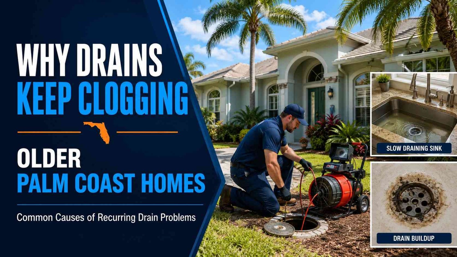 why drains keep clogging in older palm coast homes